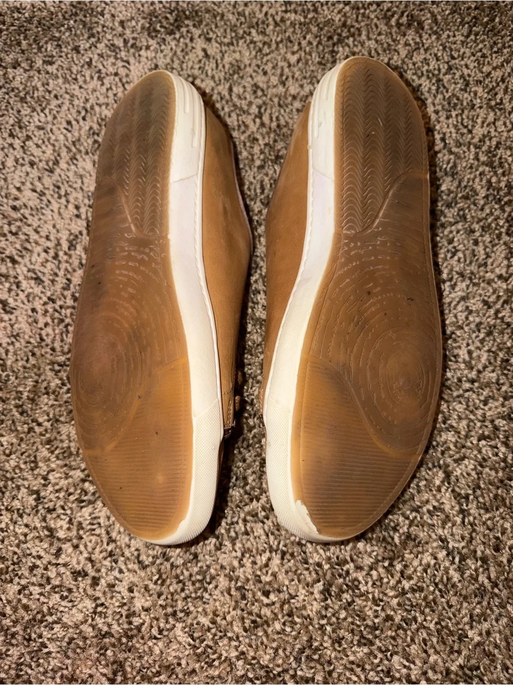 Peter Millar Men’s Tan Leather Low-Top Sneakers with White Sole